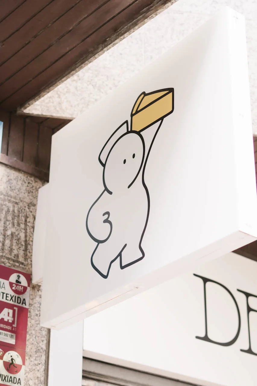 Rótulo exterior de Delirio Cheesecake en Santiago de Compostela
